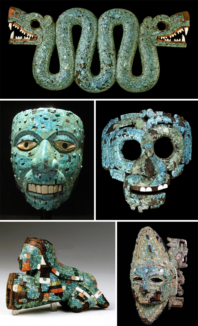 sculture musive degli Aztechi