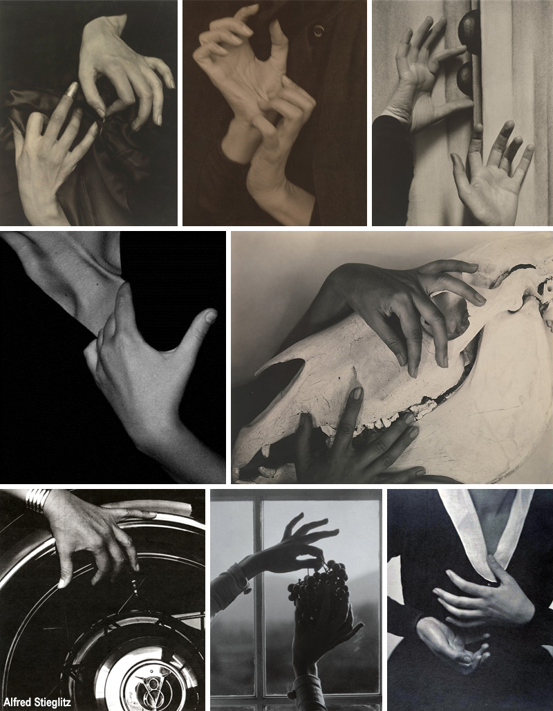 Alfred Stieglitz dettaglio mani di Georgia O'Keeffe
