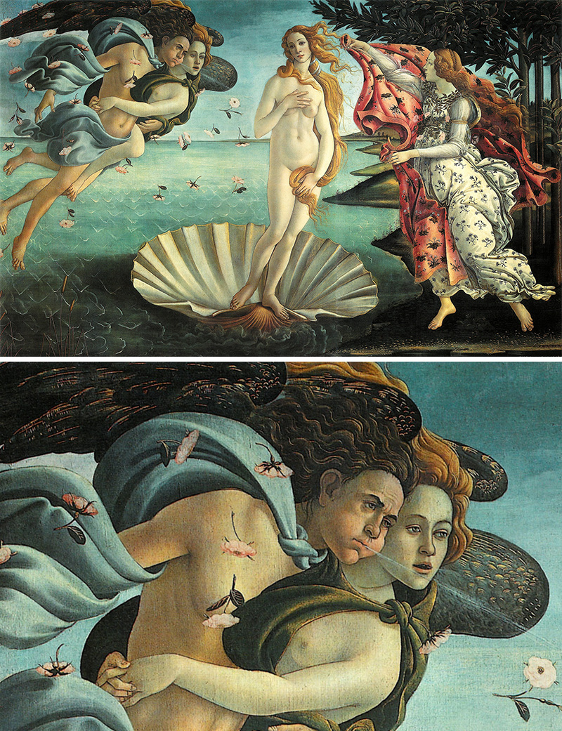 il vento nella nascita di venere di botticelli