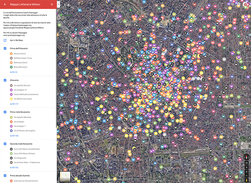 mappa Milano letteratura