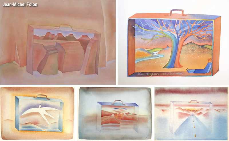 valigie dipinte di Folon