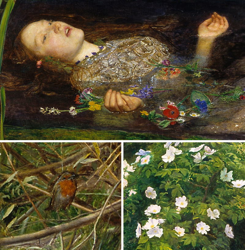dettagli Millais Ofelia